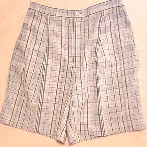 Alfred Dunner Shorts Womens  Size 10 Plaid Blue White